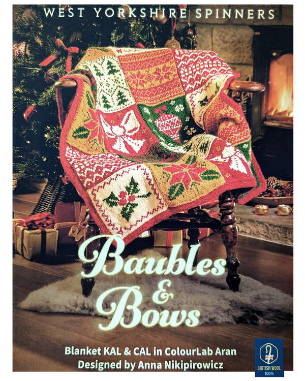 Baubles & Bows Christmas Blanket by Anna Nikipirowicz - Knit or