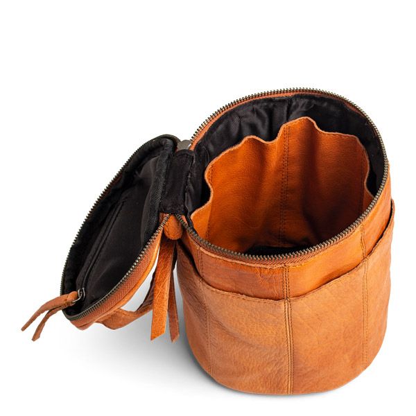 Stylish Leather Yarn Holder, Handmade Leather Knitting Project Bag