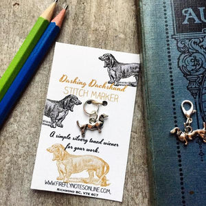 Dashing Dog Stitch Marker by Firefly Notes
