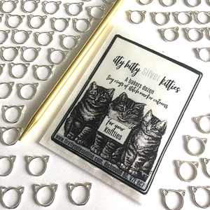 Silver Itty Bitty Kitties Stitch Markers 13pk by Firefly Notes