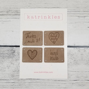 Katrinkles - Faux Suede Handmade Heart Tags