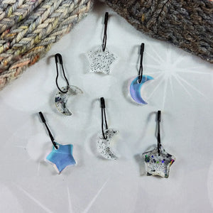 Katrinkles - Acrylic Stitch Marker Set - Stars & Moons