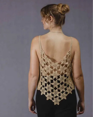 Daisy Camisole with plain front and flowers across back