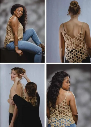 camisole top with back made of flowers