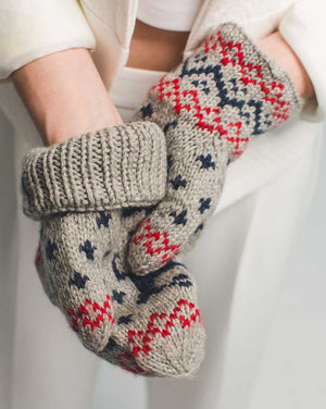 Dancing Deer Hat & Mittens by Erica Mount
