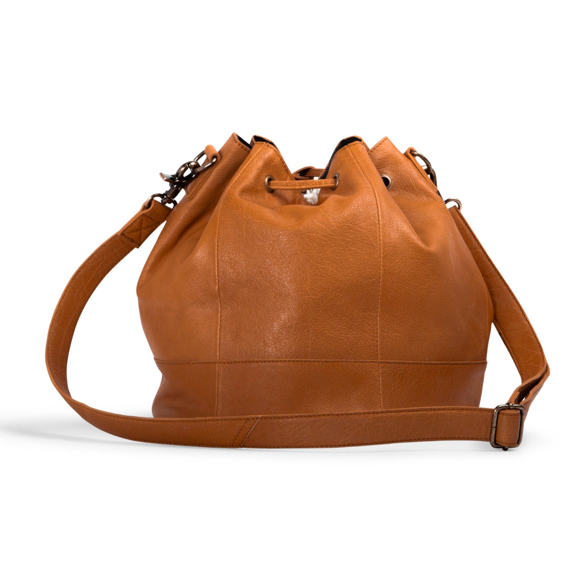 Leather Project Bags with drawstring closure - 100%Genuine Leather