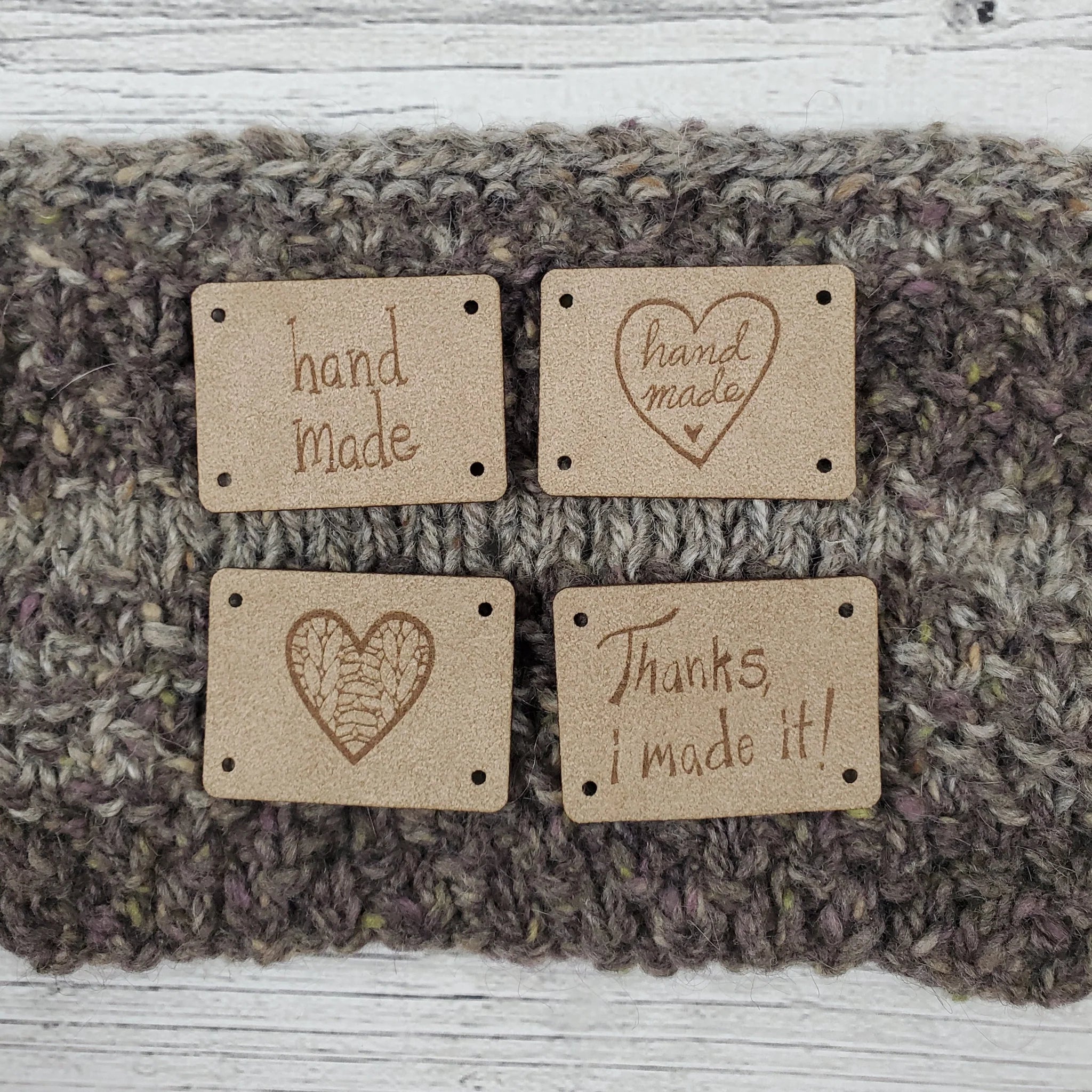 Katrinkles - Faux Suede Handmade Heart Tags