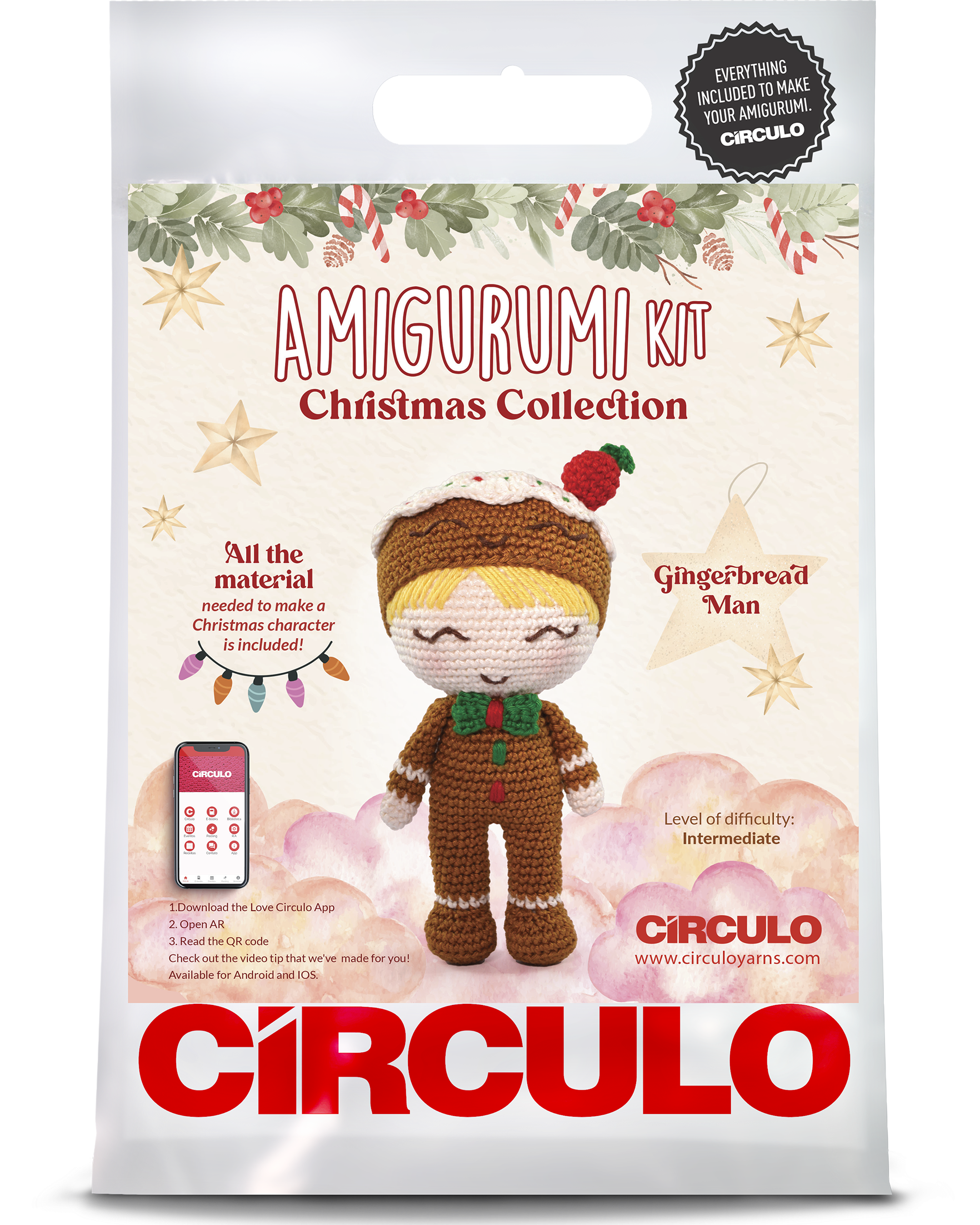 Circulo - Gingerbread Man Amigurumi Kit - Yarn Loop