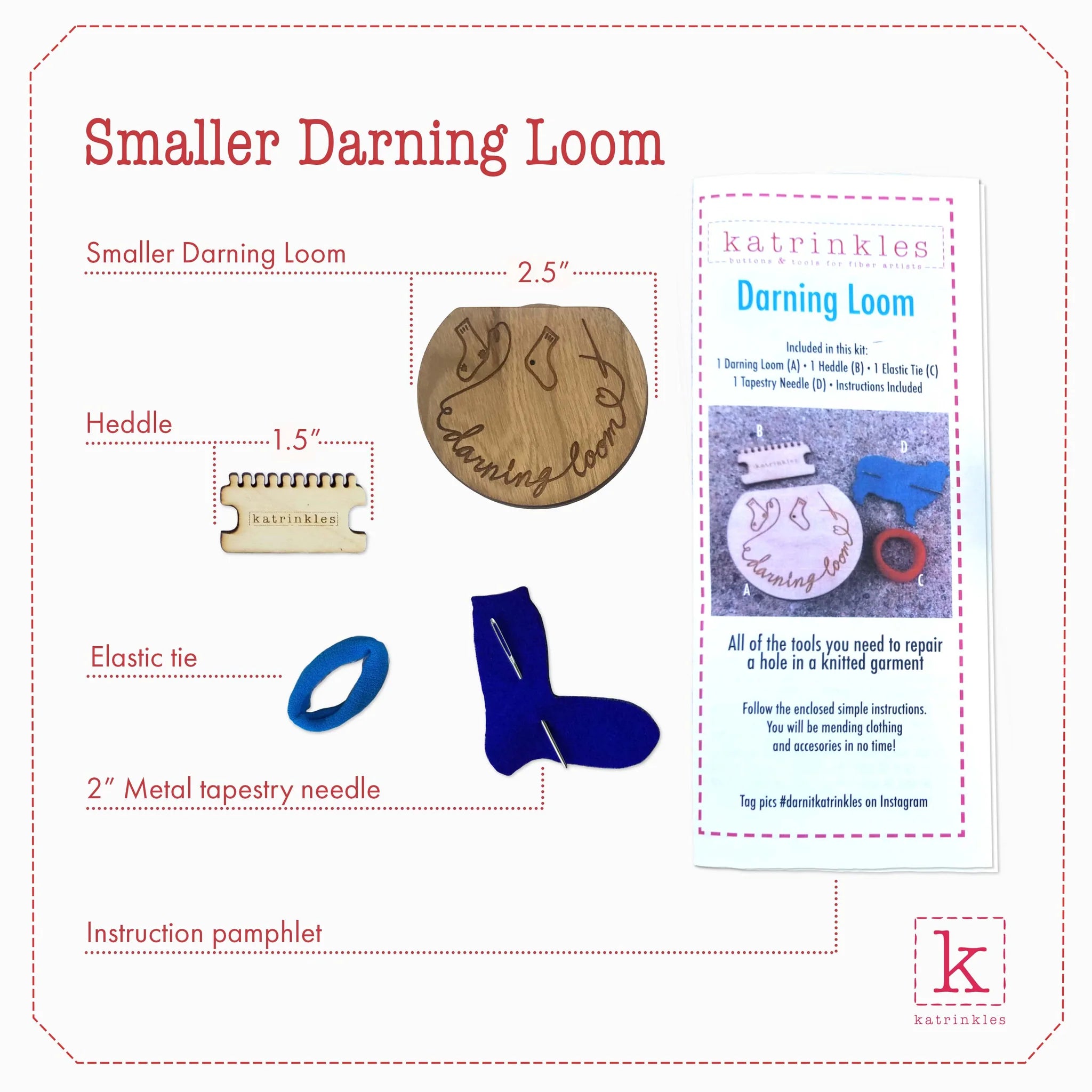 Katrinkles - Smaller Darning & Mending Loom Kit