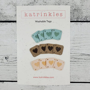 Katrinkles - Faux Suede Heart Tags