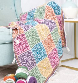 Mosaic Crochet: Modern Blankets in Overlay Mosaic by Ana Morais Soares