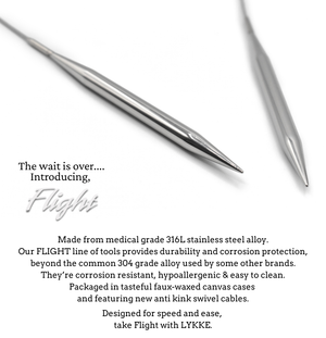 LYKKE - Flight 3.5" Interchangeable Needle Set (US 3-10.5) - 3 Colors