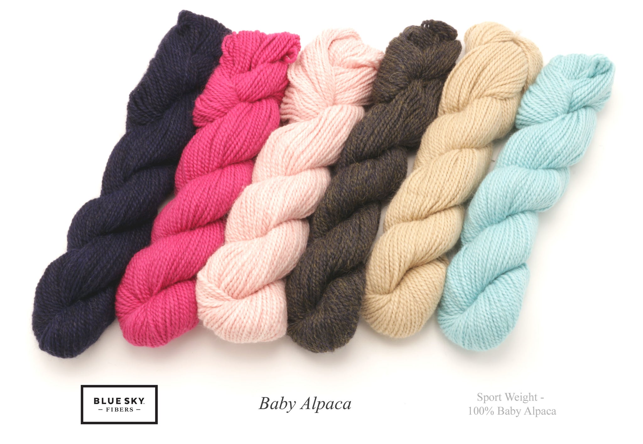 100% Alpaca Sport Weight Yarns in Natural Colors