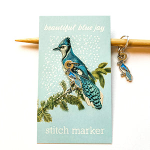 Blue Jay Stitch Marker by Firefly Notes