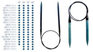 LYKKE - Indigo 32" Fixed Circular Needles US 0-17 / 2-12mm