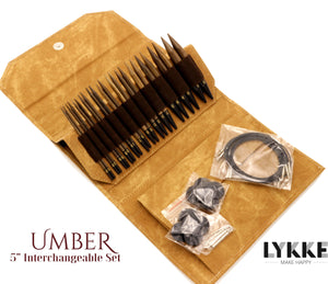 LYKKE - Umber 5" Interchangeable Needle Set (US 4-17) PRE-ORDER