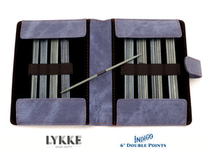 LYKKE - Indigo 6" Double-Pointed Knitting Needle Set US 0-5