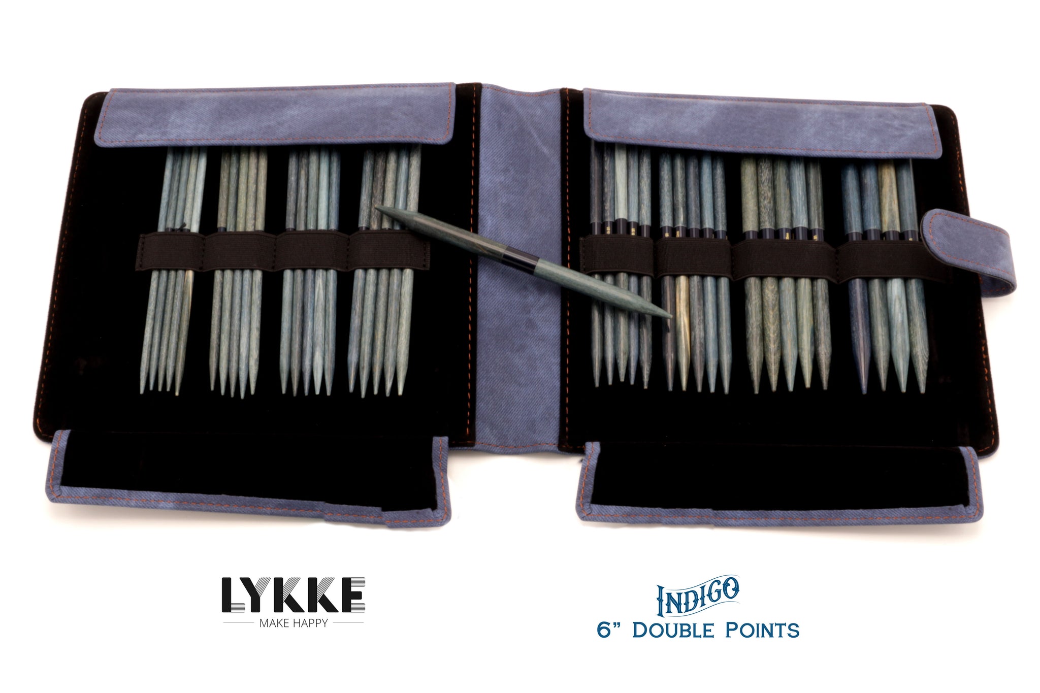 LYKKE - Indigo 6 Double-Pointed Knitting Needle Set US 6-13 - Yarn Loop