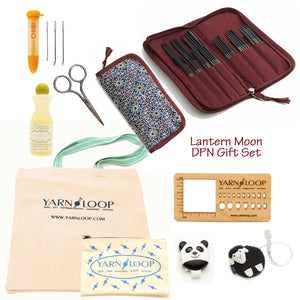 Lantern Moon - 6" Ebony Double Point Needle DPN Gift Set