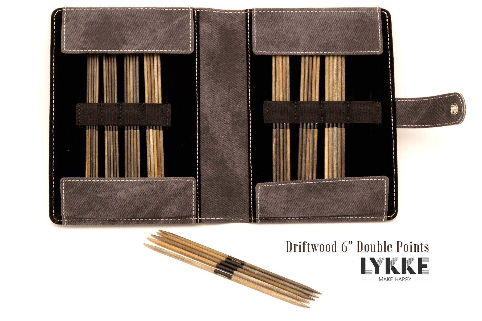 LYKKE - Driftwood 6 Double-Pointed Knitting Needle Set US 6-13