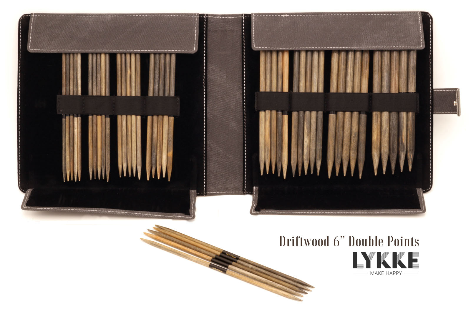 Driftwood and Umber Large 6 Double-pointed Knitting Needle Set