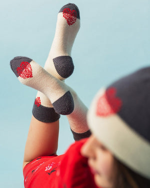Mended Heart Hat and Socks Set by Cheryl Toy