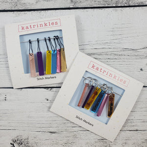 Katrinkles - Mirrored Acrylic 1" Ruler Stitch Marker Set