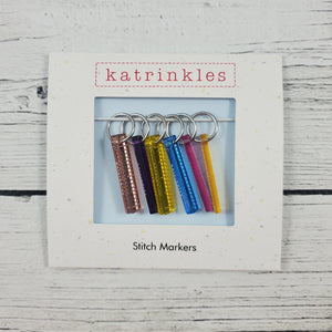 Katrinkles - Mirrored Acrylic 1" Ruler Stitch Marker Set