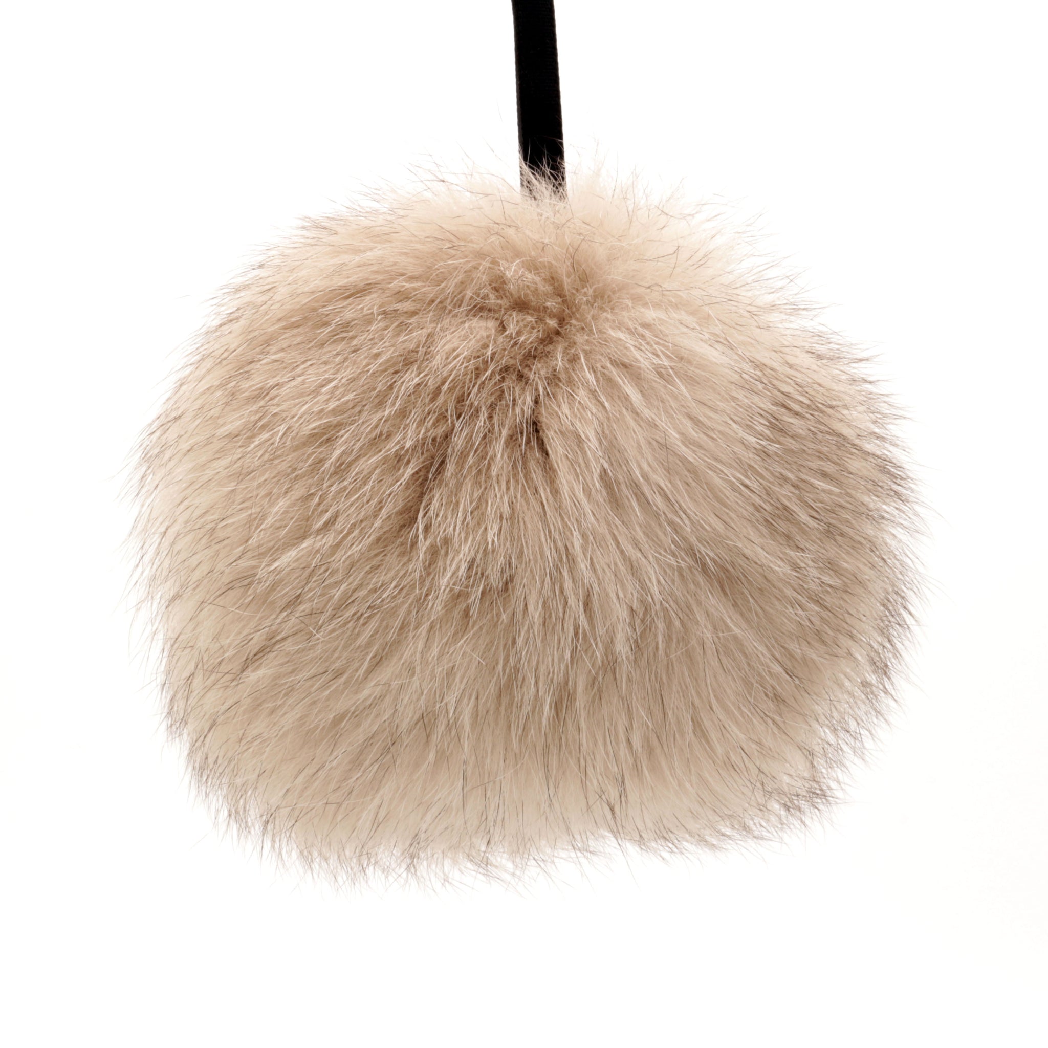 Fur pompoms for hats made of natural fox and raccoon fur