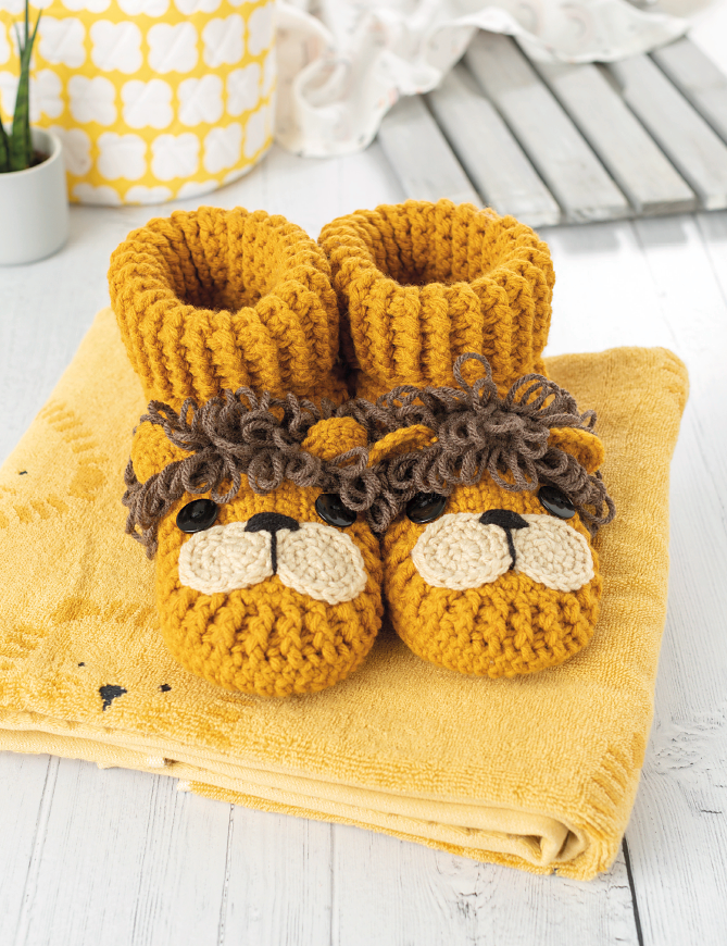 Children's knitted animal best sale slippers