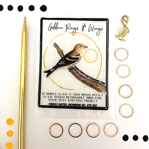 Golden Rings & Wings Stitch Markers by Firefly Notes
