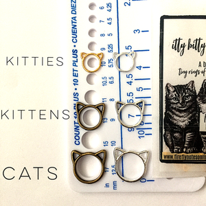 Firefly Notes - Silver Kittens Stitch Marker Pack