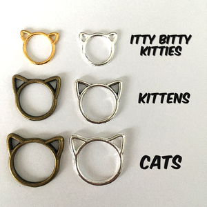 Firefly Notes - Silver Kittens Stitch Marker Pack