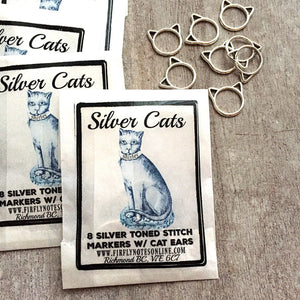 Firefly Notes - Silver Cats Stitch Marker Pack